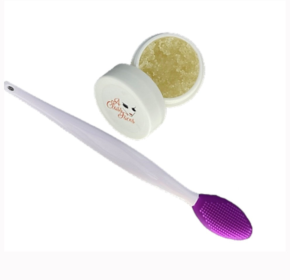 Organic Peppermint Lip Scrub + Brush
